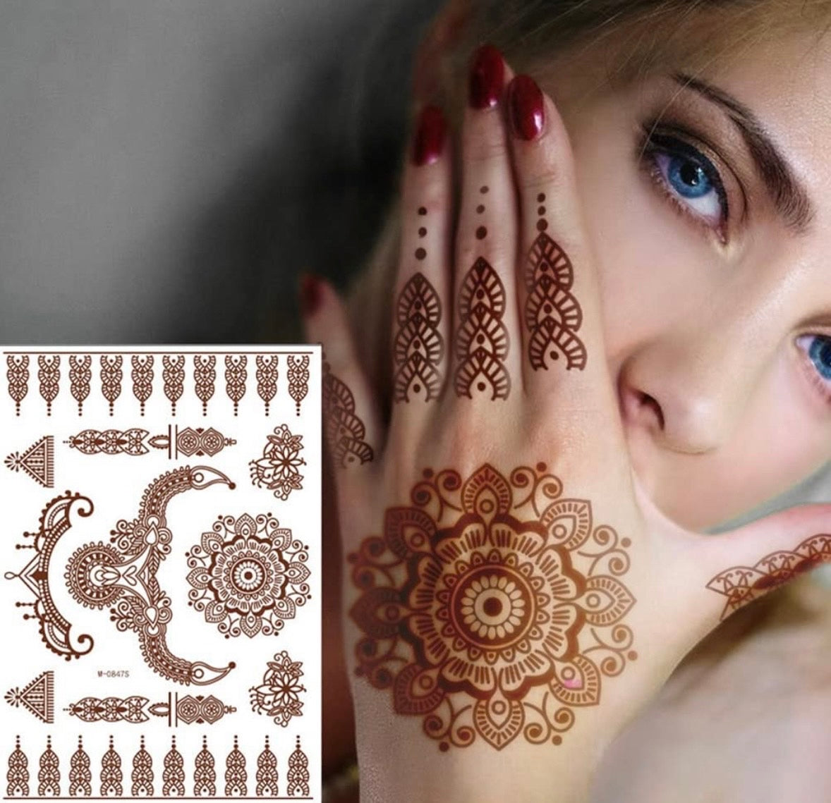 Waterproof Brown Tattoo Stickers Hand Fake Tattoo Women Body - Temu United  Arab Emirates