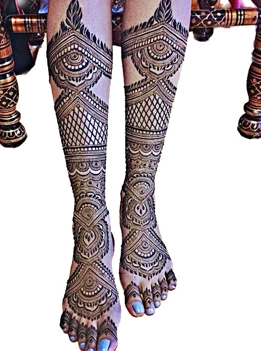 Full Leg Beautiful Mehendi Design Service at best price in Gurgaon | ID:  7272264533